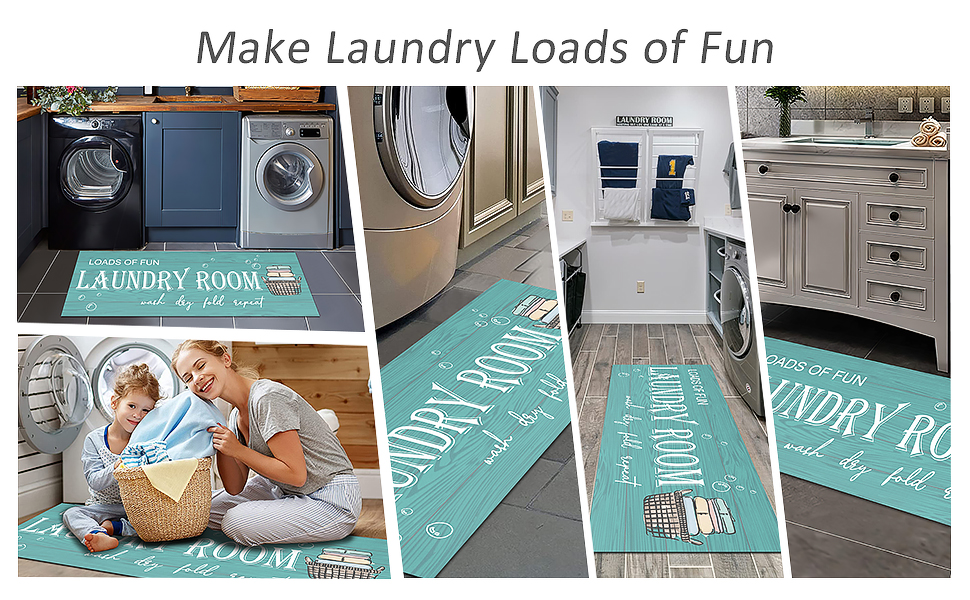 GETITEZY Laundry Room Rug Non Slip Laundry Mat for Laundry