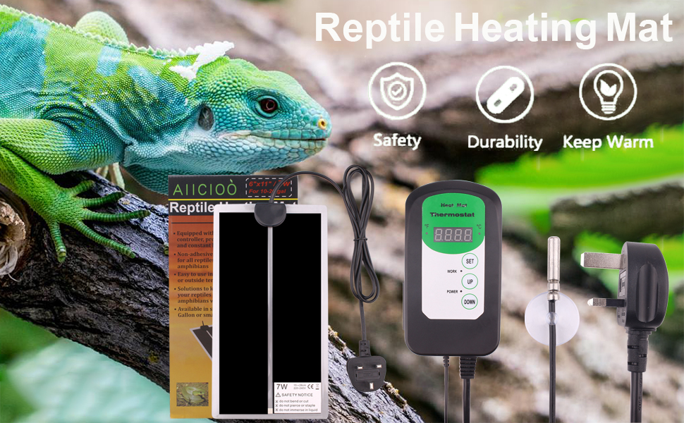 AIICIOO Lizards Heat Mat Temperature Controller Tank Warmer Aquarium