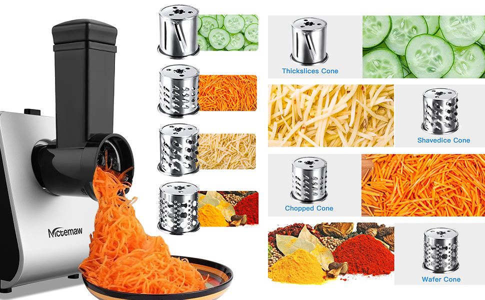 Fleischwolf Elektrisch Gemüseschneider, 2000W Multi Küchenmaschine Gemüsehobel Wurstmaschine