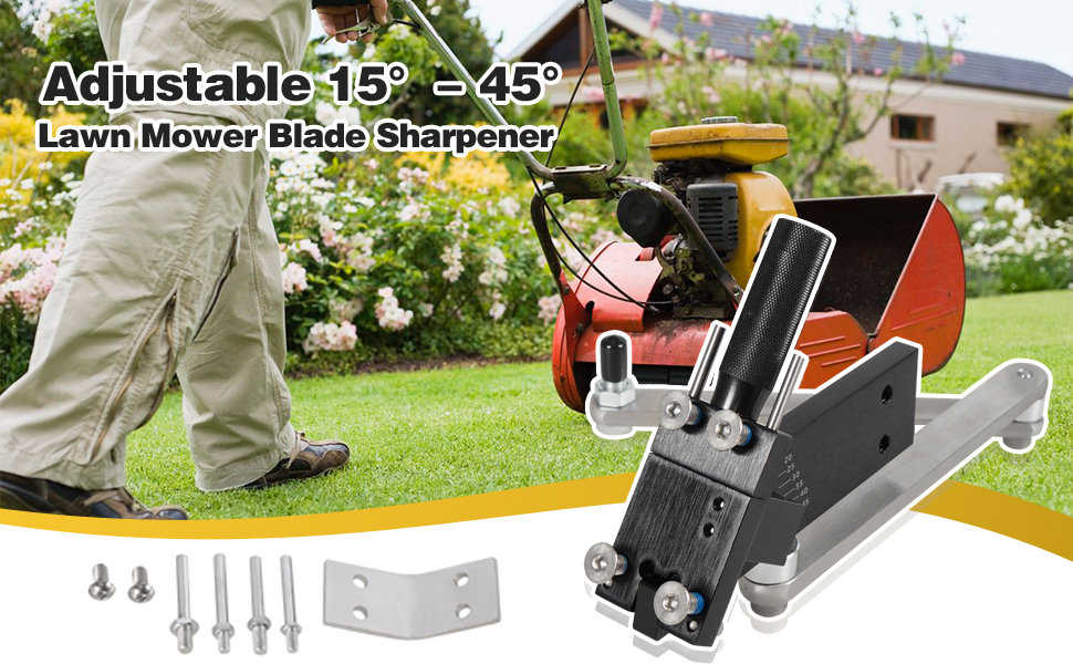 Edicapo Adjustable 15° 45°Lawn Mower Blade Sharpener Kit