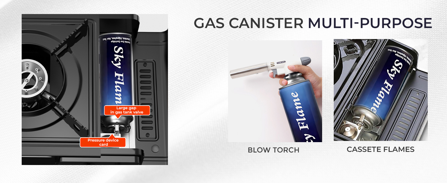 flame gun for cooking roast with gas can portable