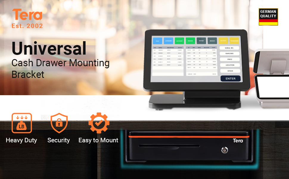 Tera Universal Under Counter Mounting Brackets for Cash Drawer 13 14 15 16 inch