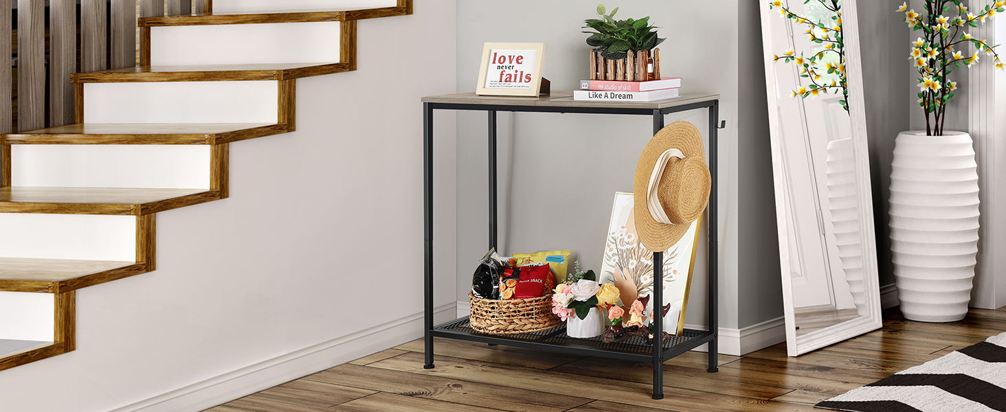 ETELI Console Table 2 Tier Narrow Entryway Table with