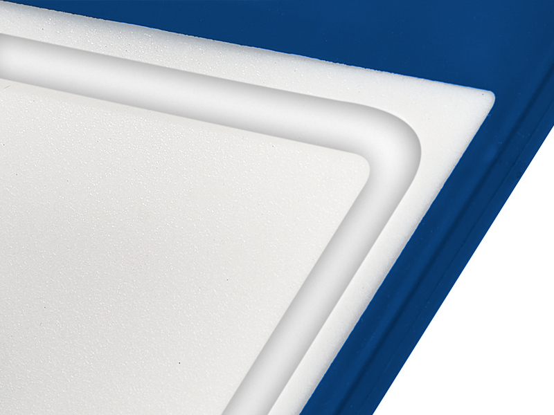 JoyJolt Plastic Cutting Board Set. White and Blue Cutting