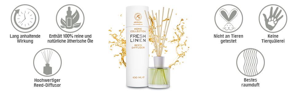 Room Fragrance Diffuser Fresh Laundry 100 ml Room Fragrance Diffuser with Sticks