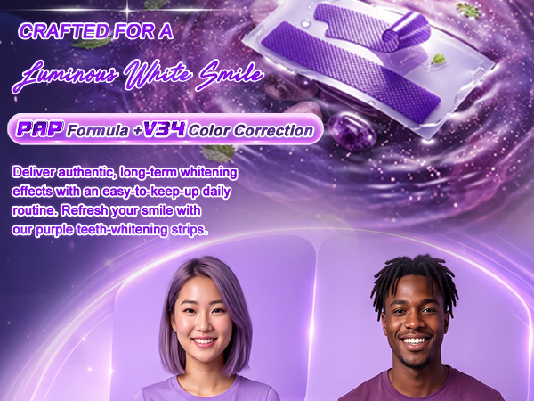 Purple Teeth Whitening Strips - Whiter Smile! -11 Purple Teeth Whitening Strips - Whiter Smile! -11