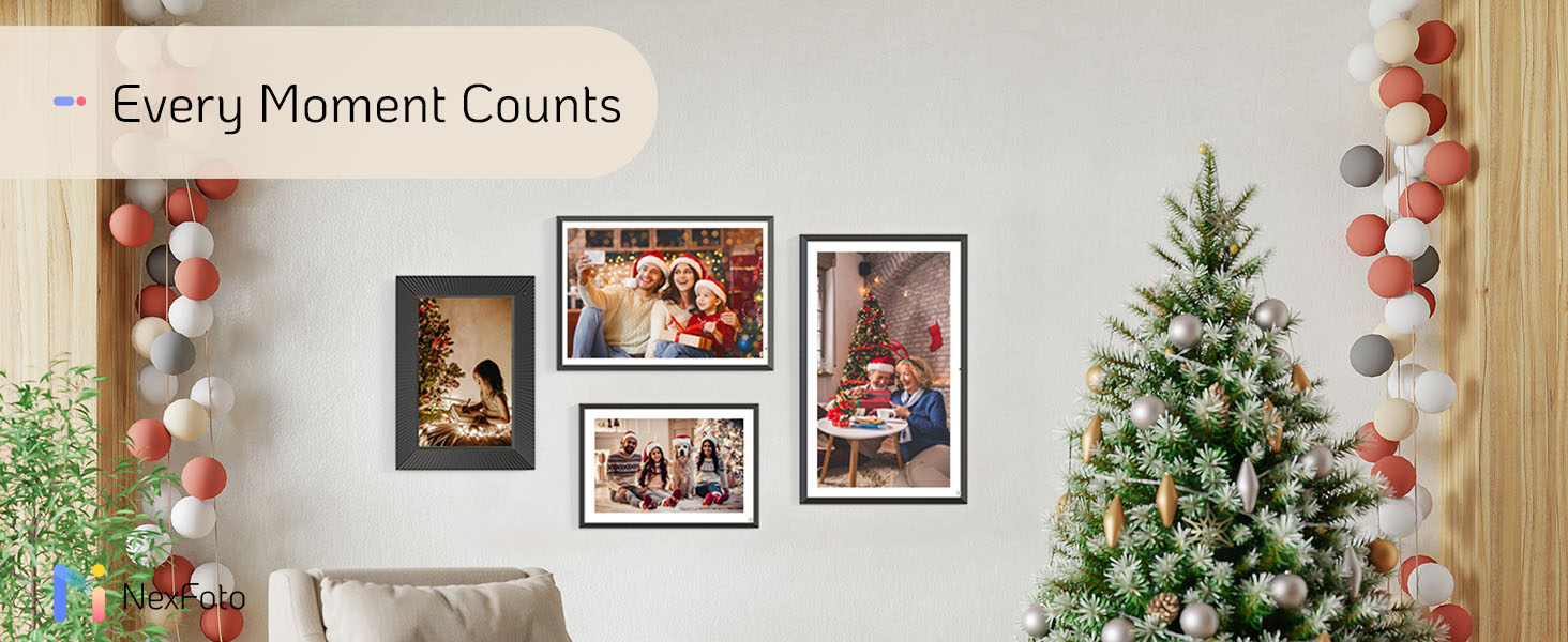 NexFoto 15 Inch Large Digital Picture Frame with 32GB, Wi