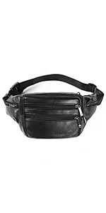 Leather Waist Bag Multiple Pockets
