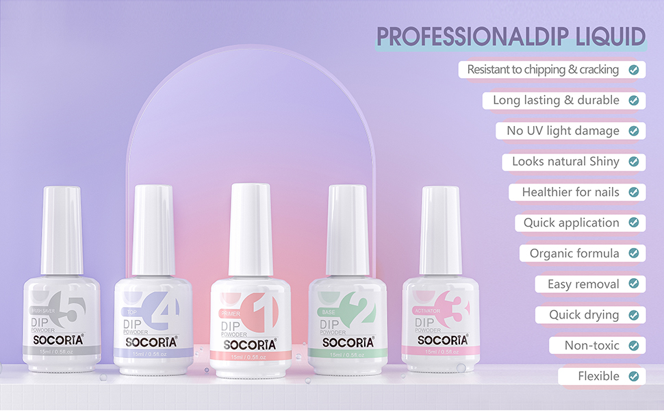 No need UV/LED nail lamp cure, no damageto the nails beds.