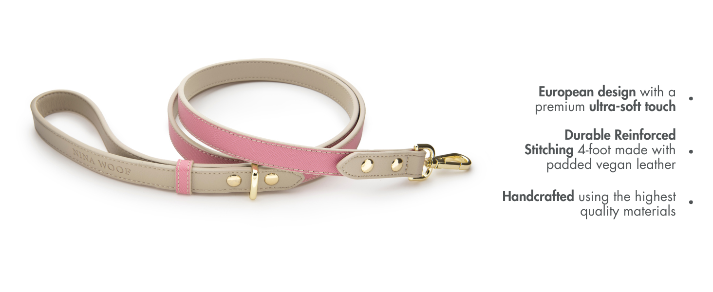  Leather Dog Leash  Padded Luxury Dog Lead - Dog Leash Large 