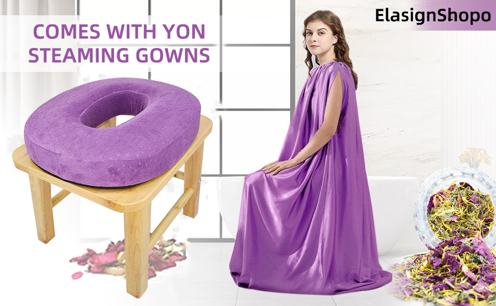 Yoni Seat Kit, Wooden Vaginial Steaming Stool