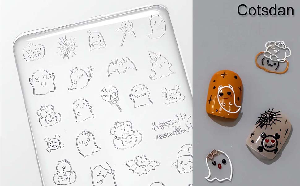 Cotsdan Nail Art Silicone Mold 3D Halloween Pumpkin Ghost