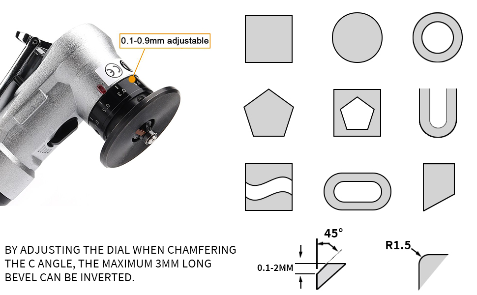 SI FANG Mini Chamfering Machine, 45 Degree Manual Linear Pneumatic