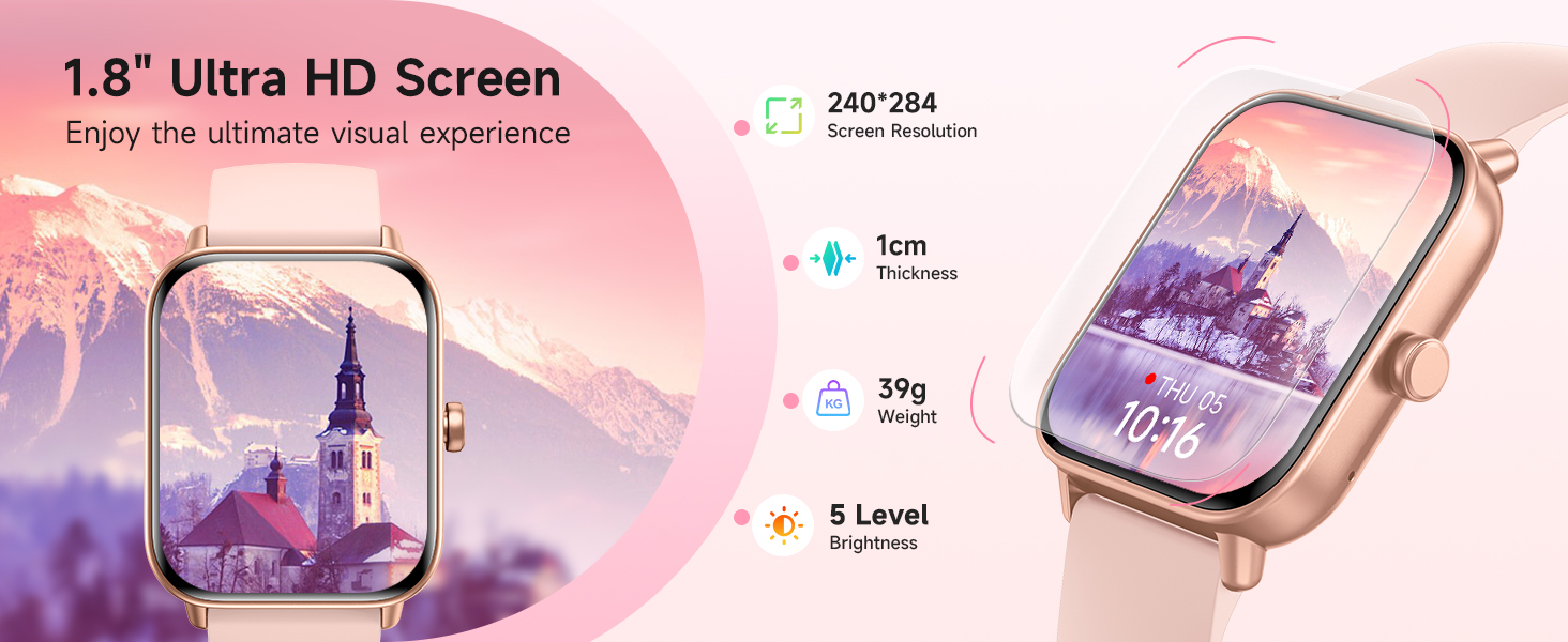 Smart Watch for Women Android &amp; iPhone, Alexa Built-in, activity fitness tracker