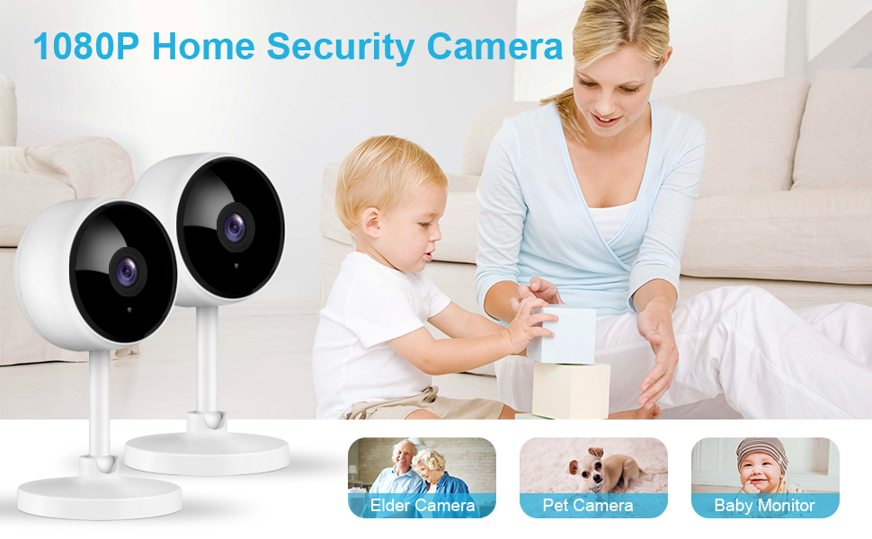 Little elf Camera 2 Pack, [2022 New] Indoor Security Camera Wireless