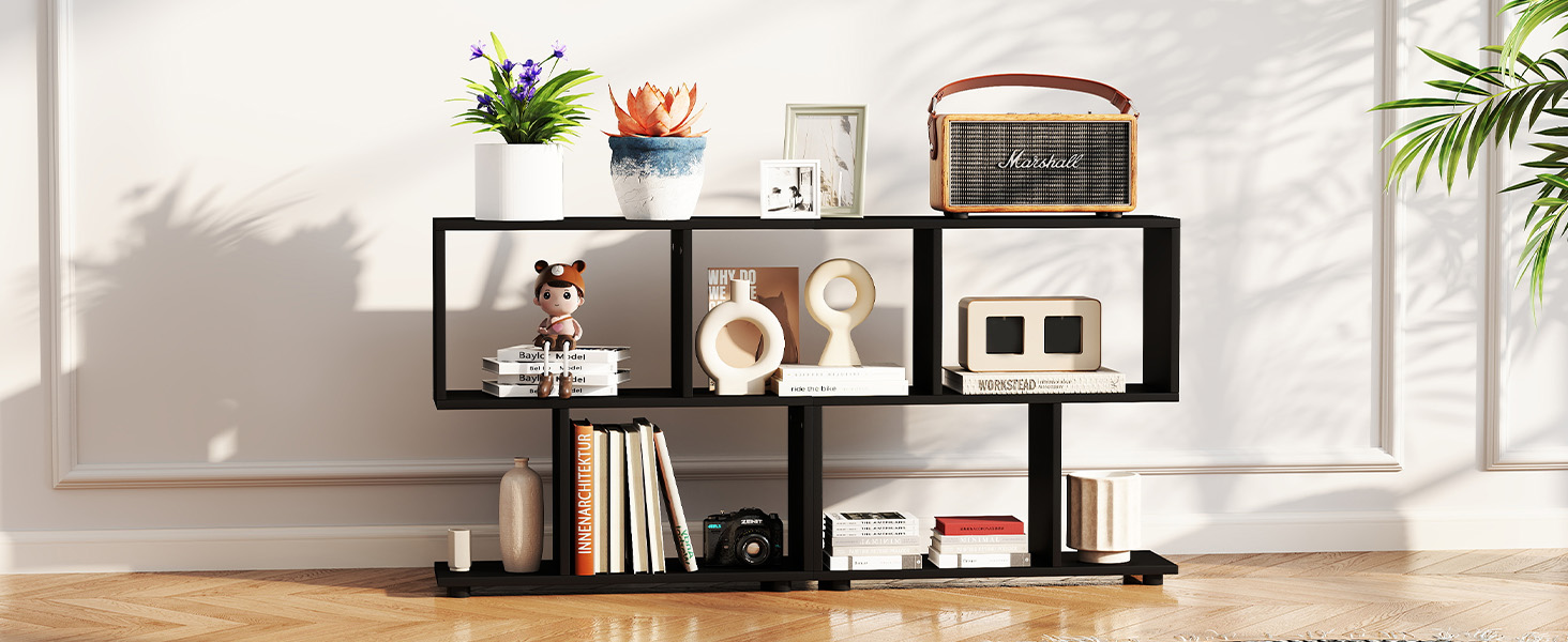 S Shaped Open Bookcase