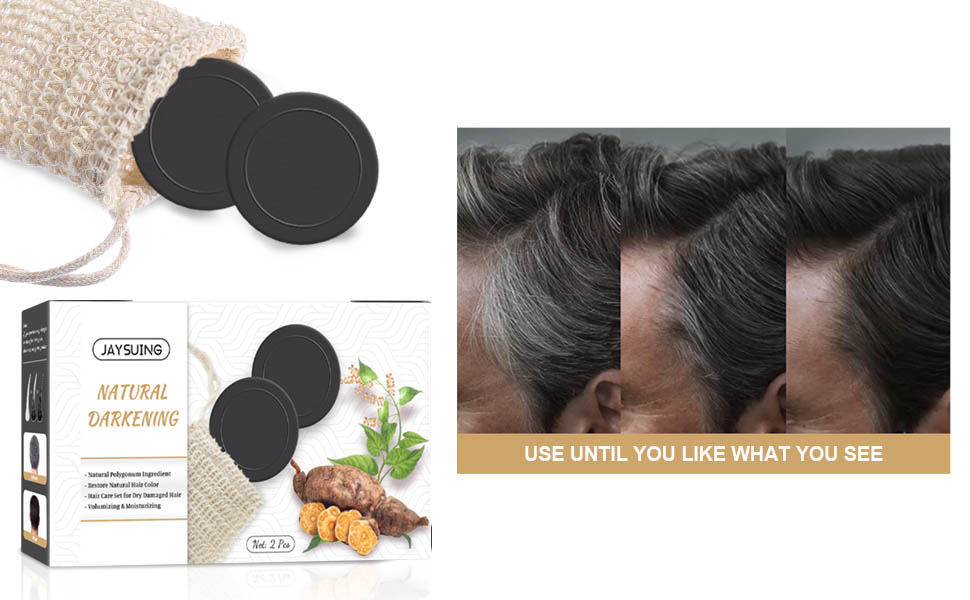 Jaysuing Hair Darkening Shampoo Bar, 2 PCS Darkening