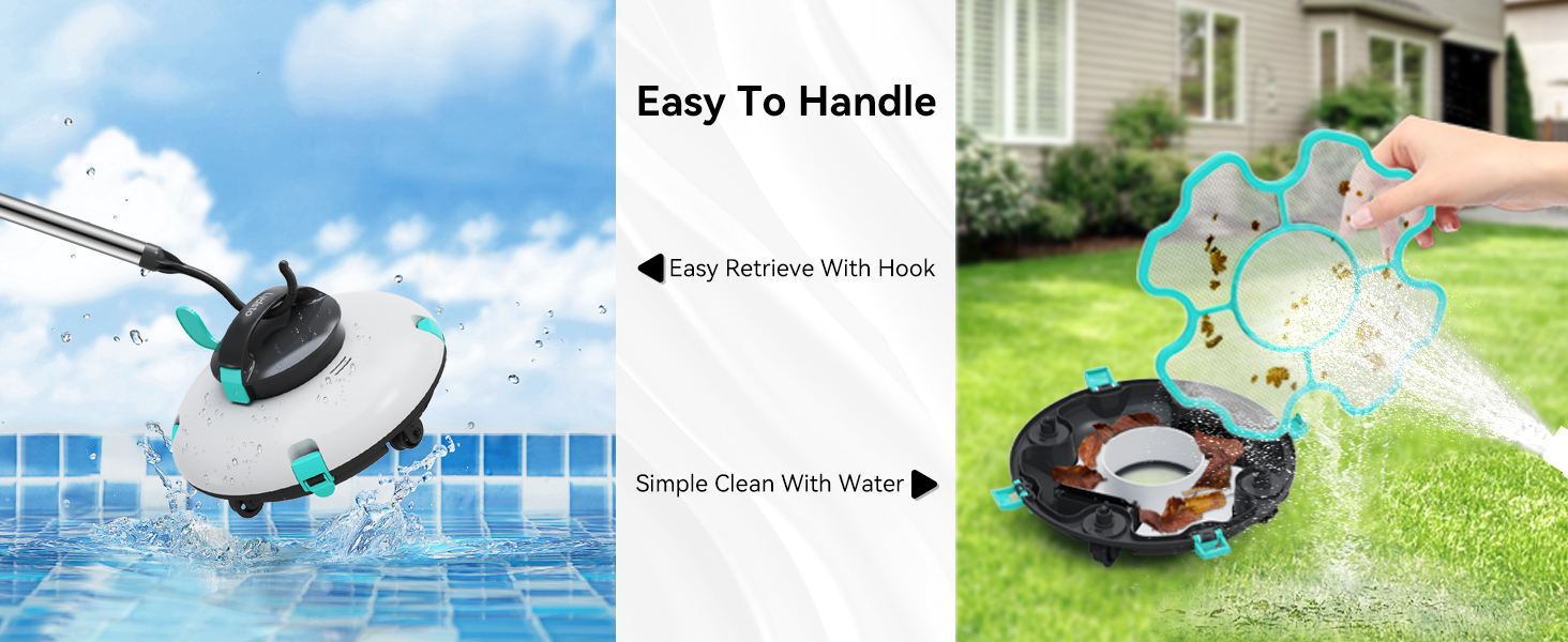 Amazon.com : Cordless Robotic Pool Cleaner, Automatic Above Ground Pool ...