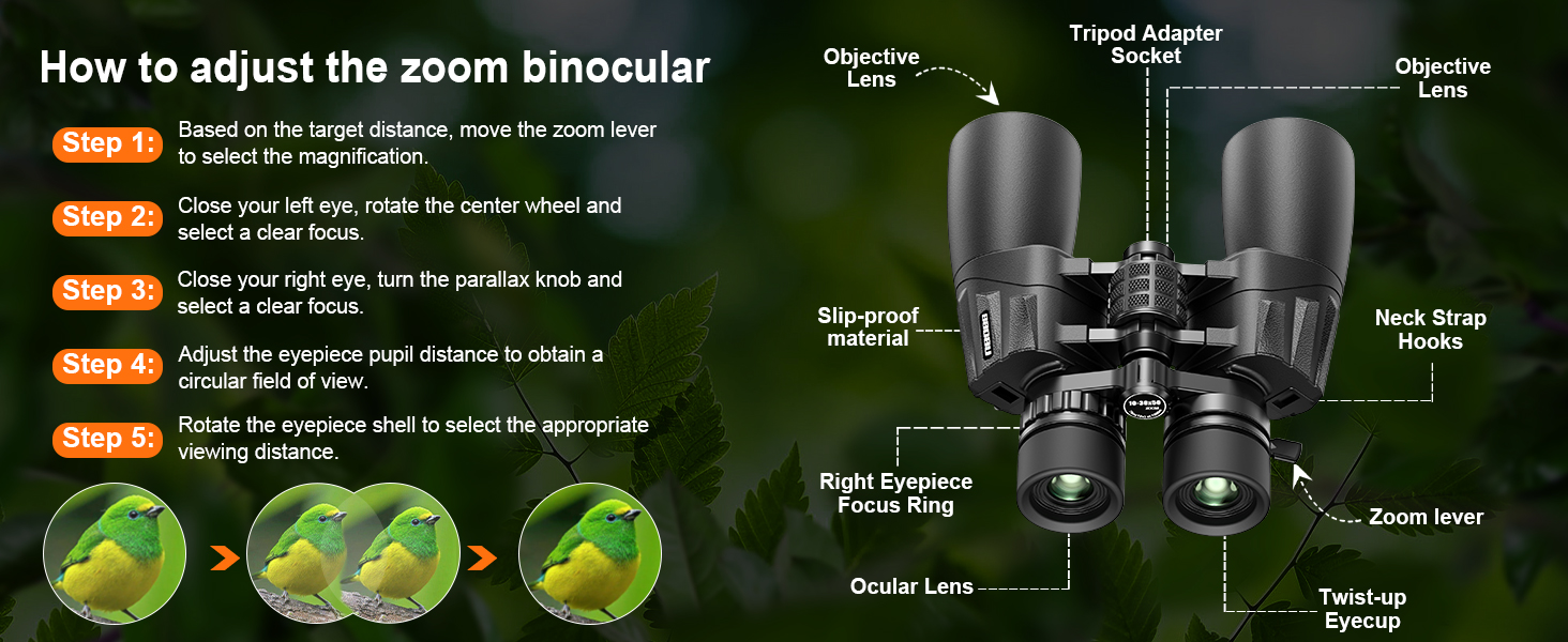 10-30x50 Zoom Binoculars