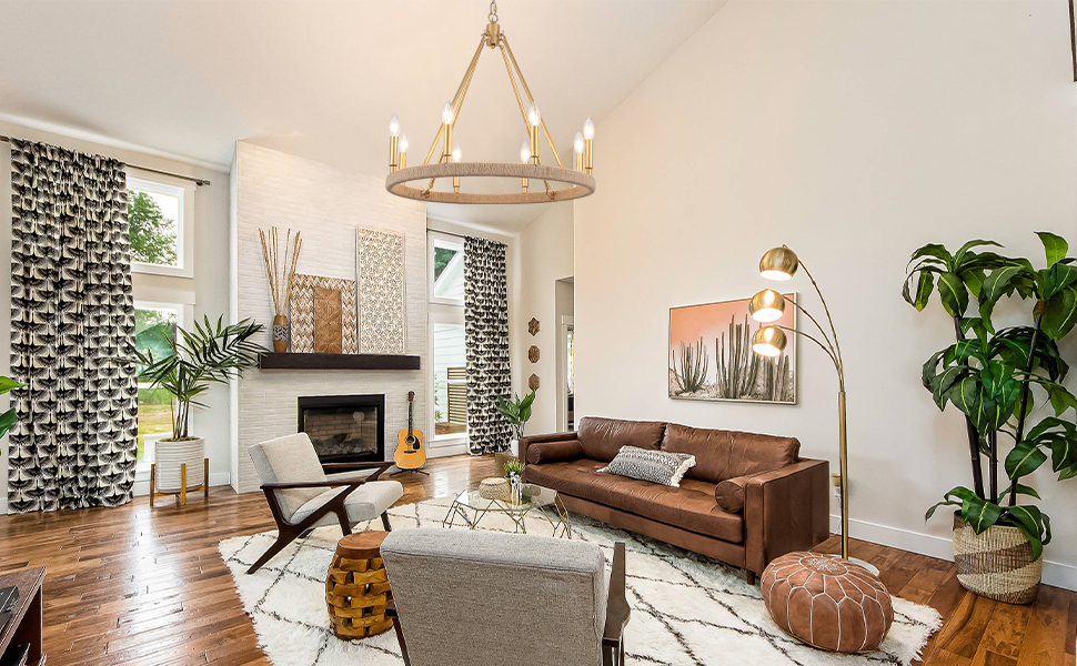 gold modern chandelier for dinner room