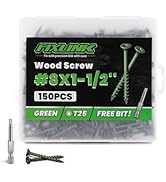 Wood Screws 1-1/2 Inch, FIXLINK Deck Screws #8 x 1-1/2