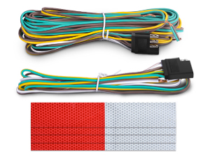 Rectangular LED Trailer Light Kit with halo glow Stop Turn Signal Marker Light license plate light