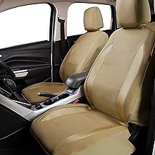 FBA10523 flying banner beige gold car seat covers front pair