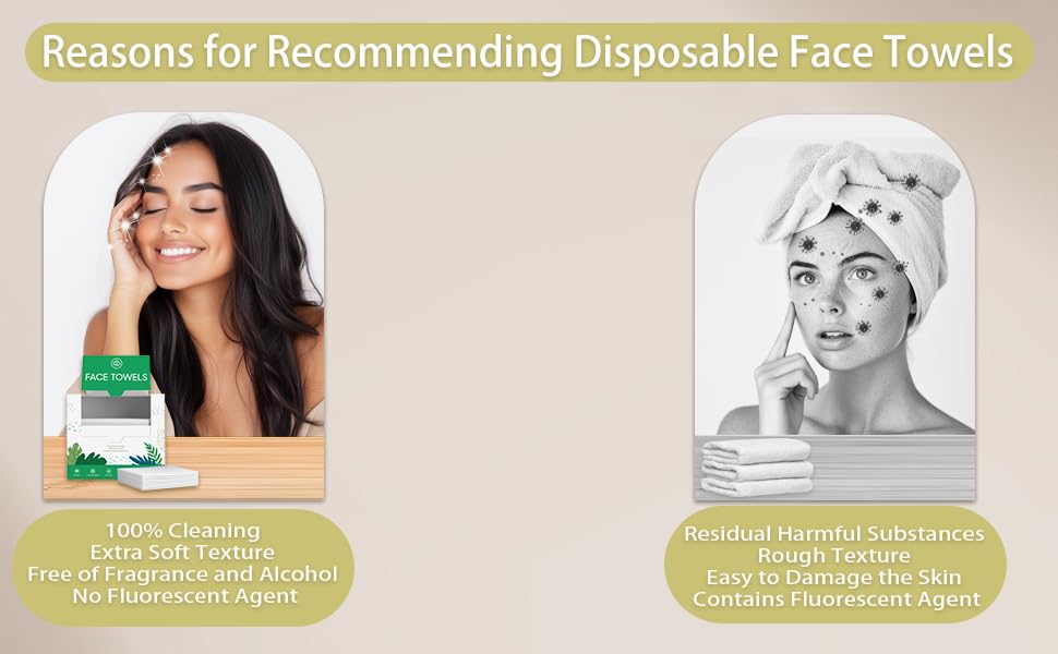 O2frepak Thick Face Towels,25x30cm Disposable Face Towelettes XL,Travel Portable,Ultra Soft Dry Makeup Removing Wipes for Sensitive and Baby Skin,50 Count (1 Pack) 17 disposable face towel