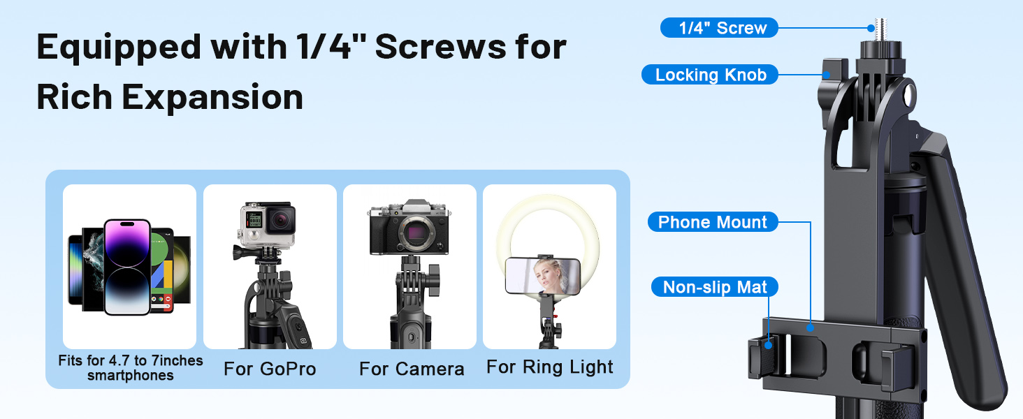 selfie stick tripod social media video recording kit