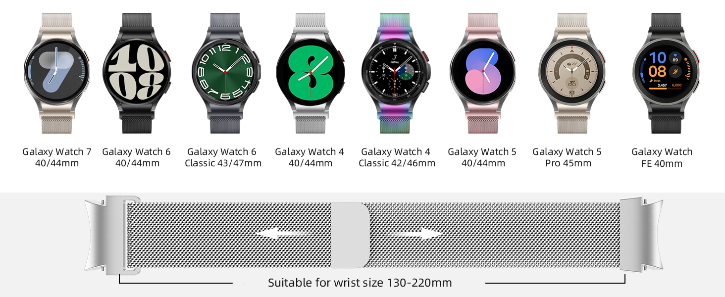 JKD 20mm Mesh Strap compatible with Samgung Galaxy Watch 7 6 5 4 Band