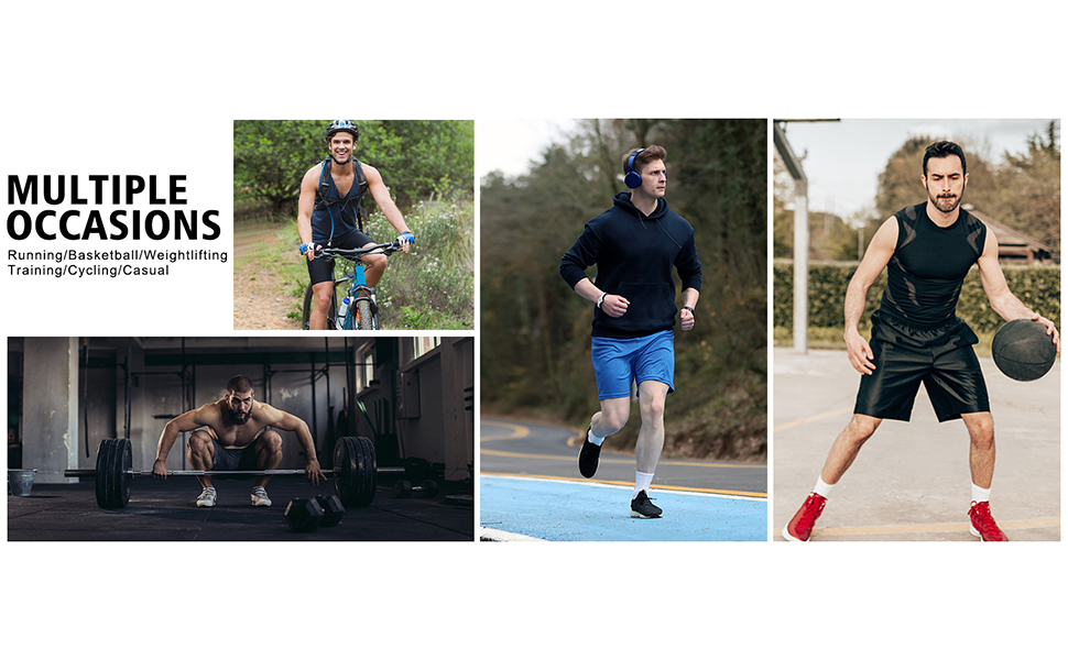 cioiniei Men's Quick Dry Running Shorts with Zipper Pocket, Elastic