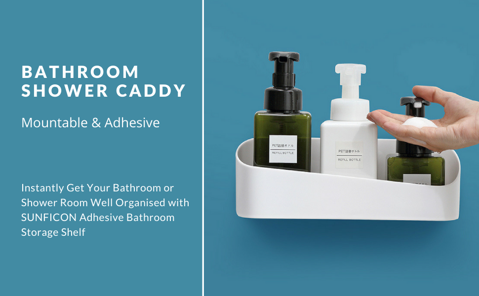 adhesive shower caddy
