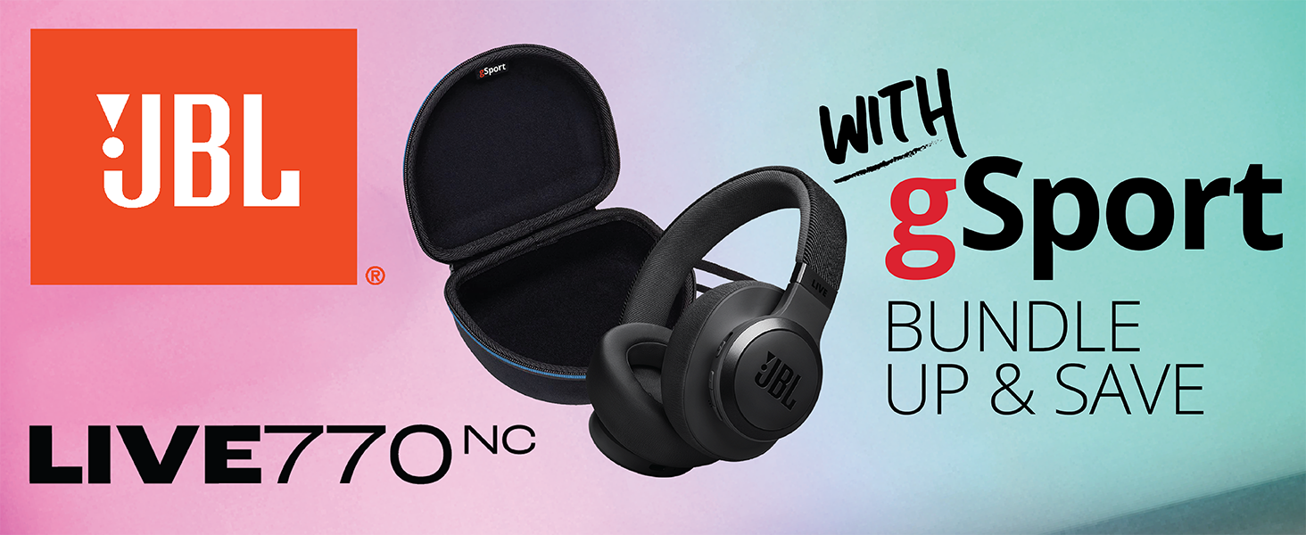 JBL LIVE 770NC Wireless Over Ear Noise Cancelling Headphone Bundle with gSport EVA
