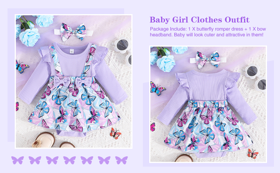 Butterfly Print Romper Dress