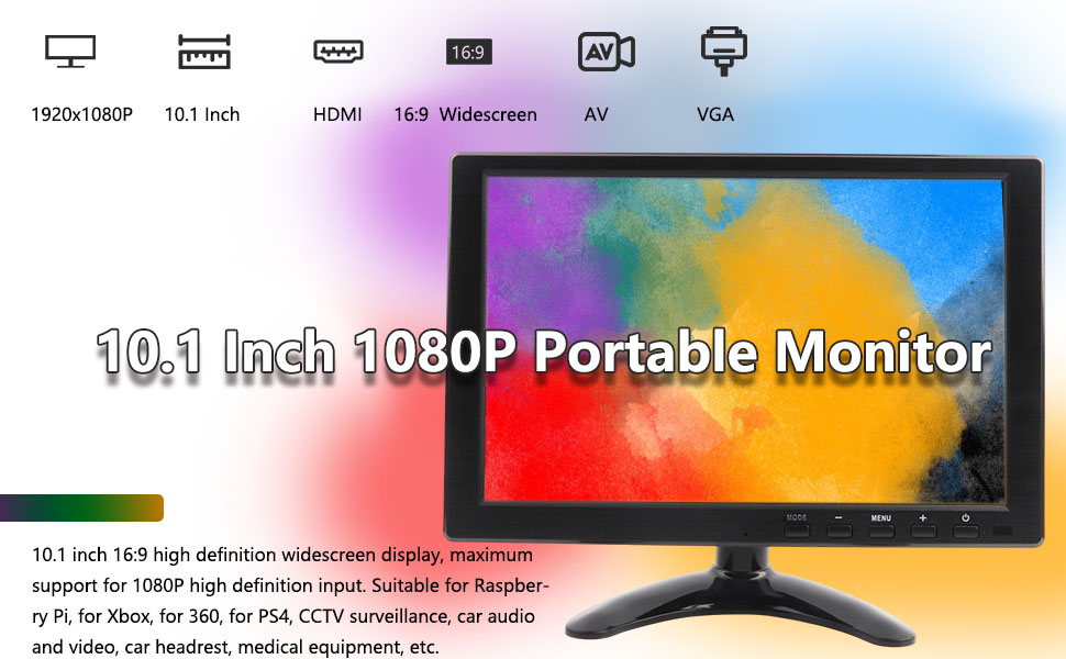 Amazon.co.jp: ビデオモニター 10.1インチ画面16：9モニター
