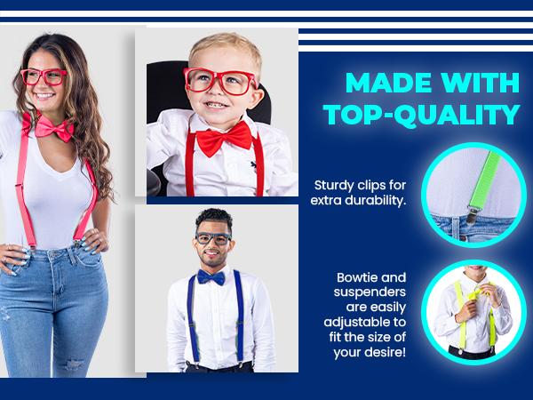 Child Kids Suspenders Bow Tie Set For Boys And Girls Adjustable Elastic Suspender Bowtie Set