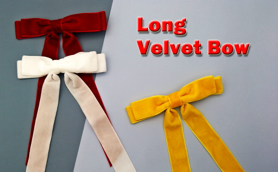 Large Red Velvet Hair Bows For Girls,2 PCS 5 Inch Bows