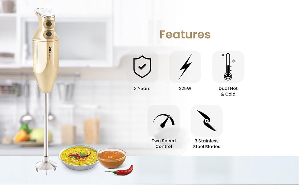 boss hand blender, hand blender, 225w blender