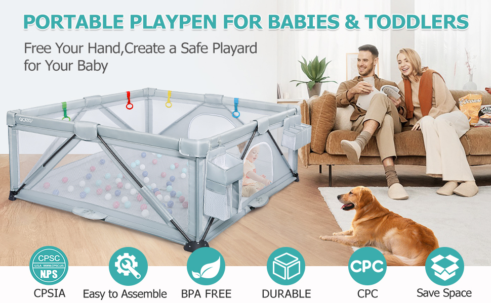 OCATO Baby Playpen Foldable Playpen for Babies and