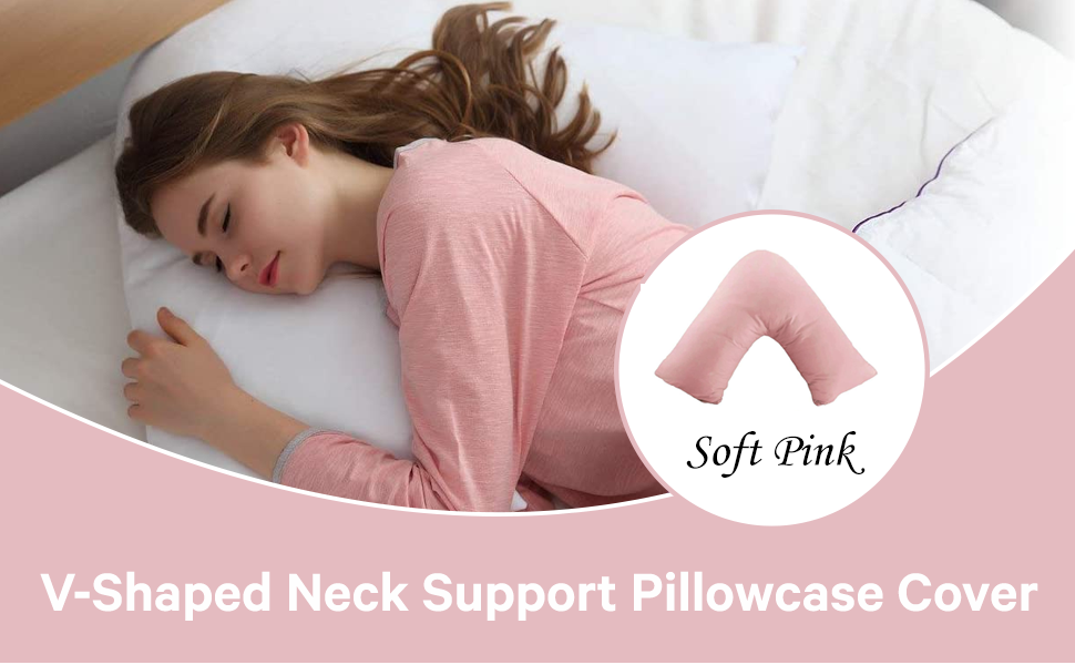 Rohi Pink V Shaped Pillowcase Soft & Breathable V Pillow Cover