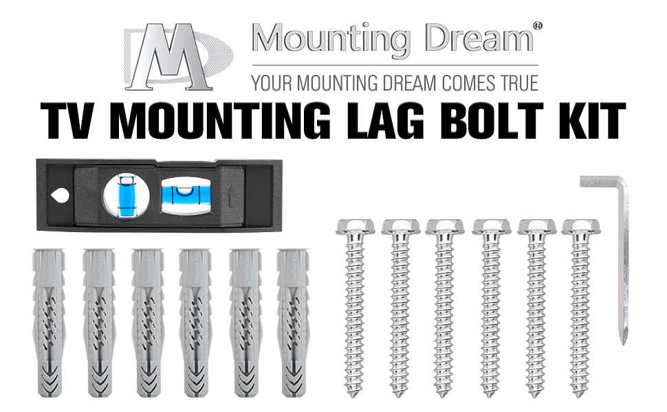 Mounting Dream Lag Bolt Kit for TV Wall Mount Comes with M8