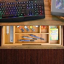 Expandable Silverware Organizer and Utensil Holder, 8 Compartments with Dividers