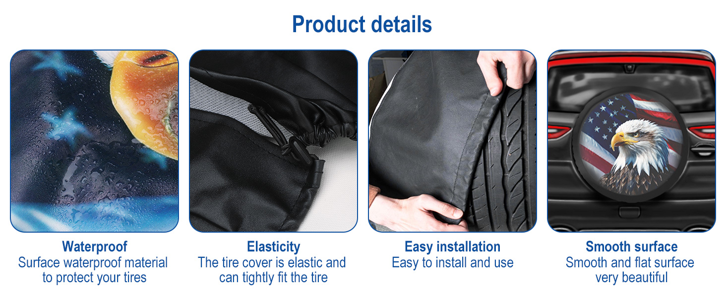 NGOKPYD Spare Tire Cover with American Eagle USA Flag