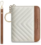BOSTANTEN Credit Card Holder Wallet RFID Blocking Leather Small Wallet for Women Zipper Keychain ...