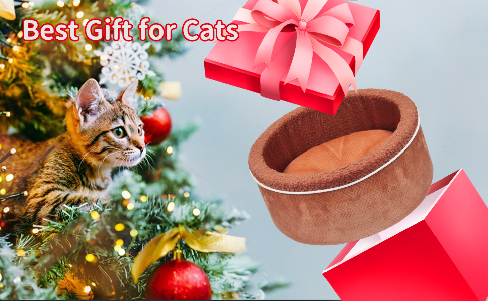 AUPETEK Heated Cat Beds for Indoor Cats Warming Cat Beds Super Soft
