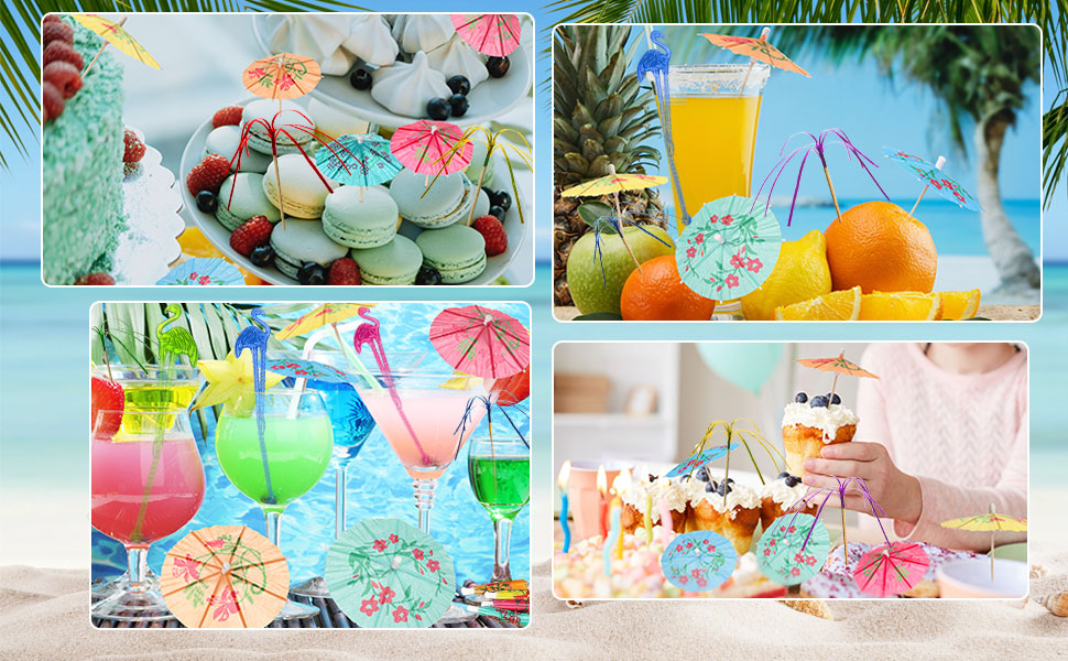 MELODYING 80 Pcs Cocktail Decorations, Cocktail Accessories Party Pack