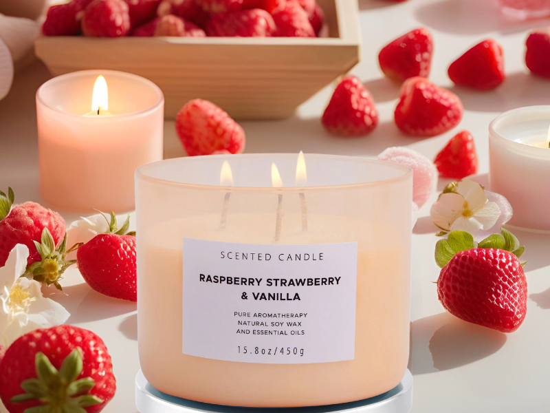 beautiful candle aromatherapy candle fruity scent luxurious scent pink candle sweet scented candle