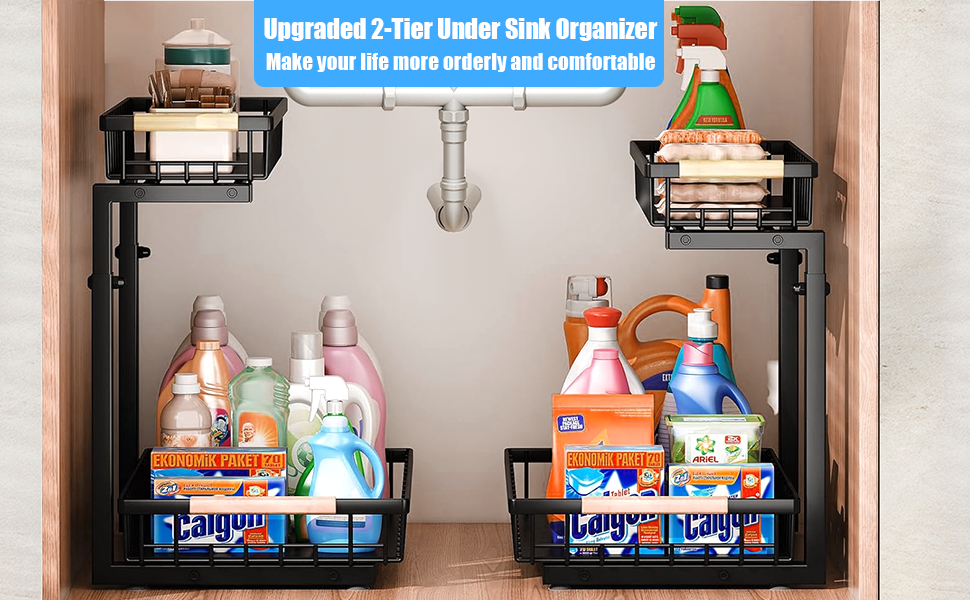 LUWUIDEN Under Sink Organizer and Storage 2 Pack