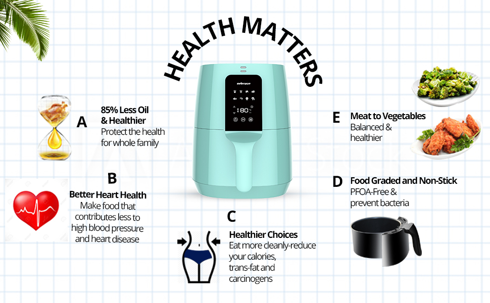 mellerware, air fryer, digital, 1400Watt, preset menu,