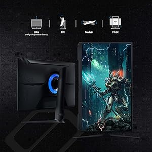 gaming monitor samsung odyssey pivot swivel height adjust